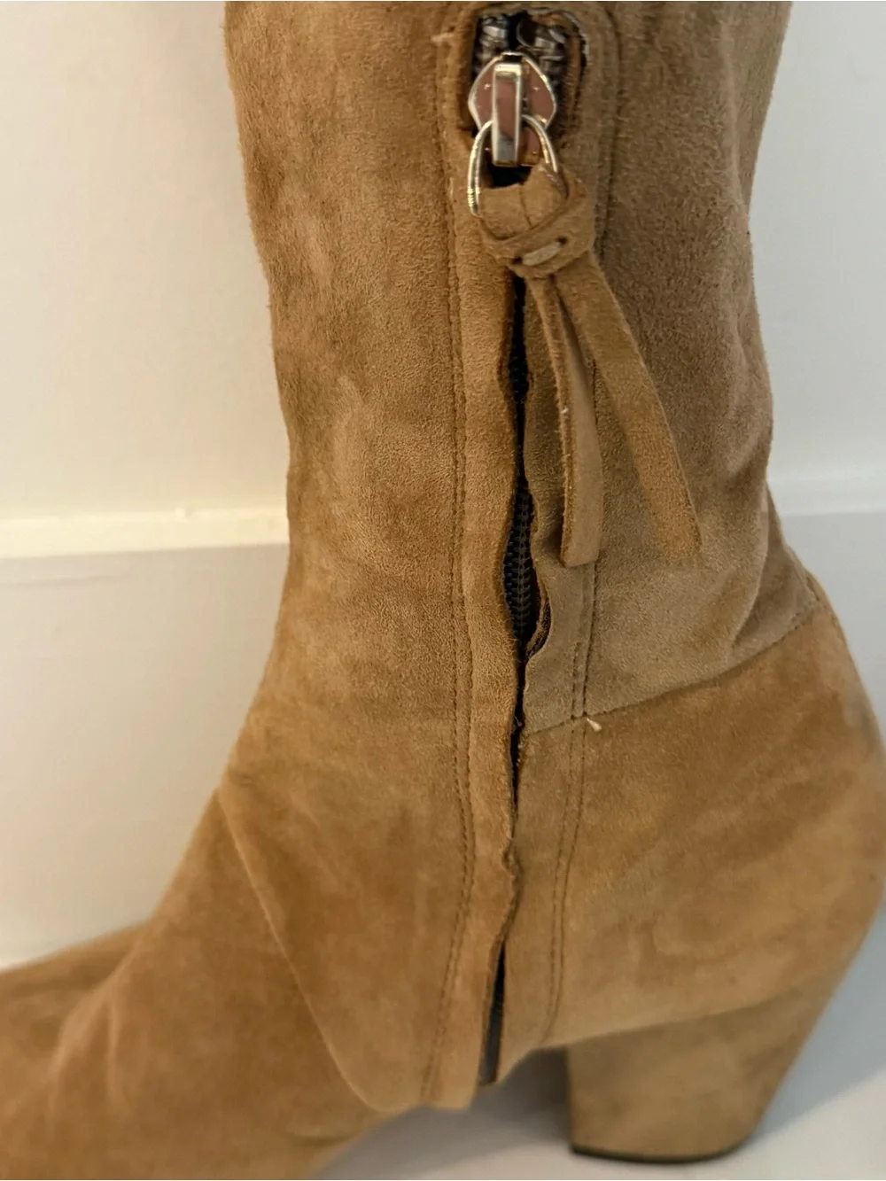 Rebecca Minkoff Tan Suede Fringe Over-the-Knee Boots